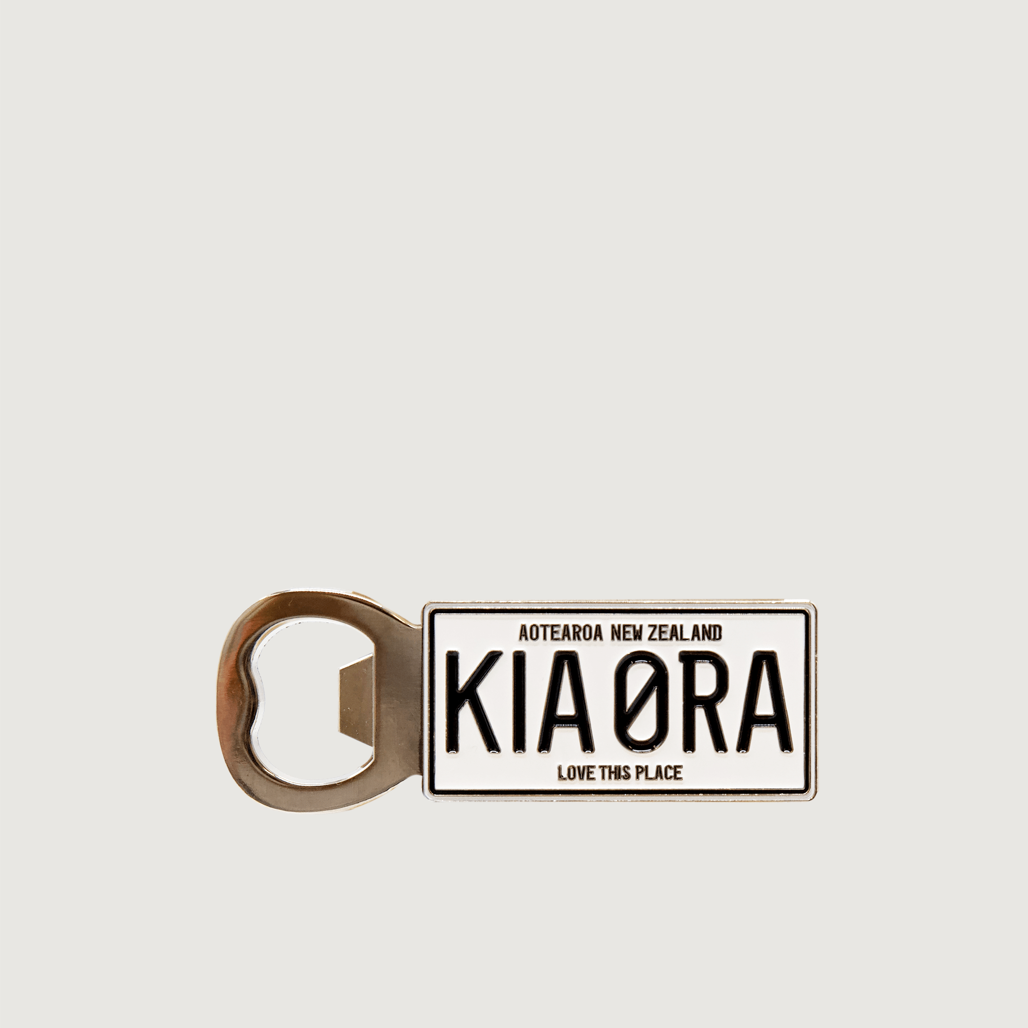 115 Number Plate Bottle Opener - Metal Magnet Kia Ora