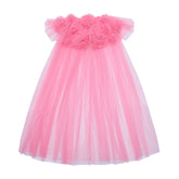 Pink ruffle flower cape