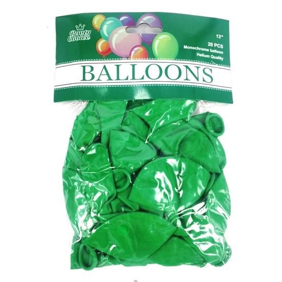 BALLOON 12" 20PC GREEN