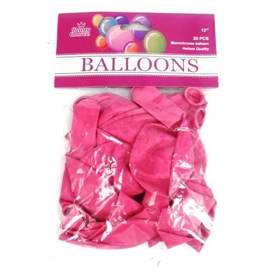 BALLOON 12" 20PC HOT PINK