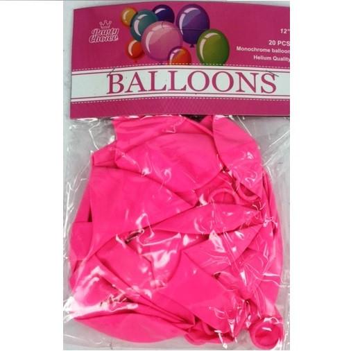 BALLOONS 12" 20PC PINK