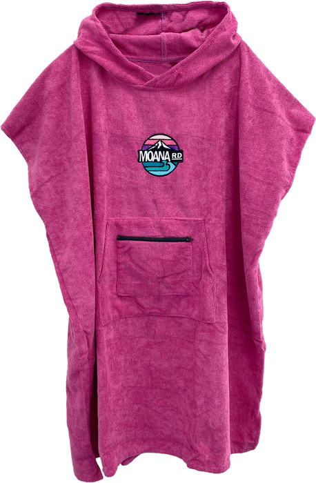 Adventure Towel Hoodie Zip Pocket / Pink Kids
