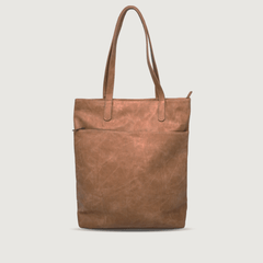 Moana Road Fendalton tote bag. Tan vegan leather with patterned interior lining