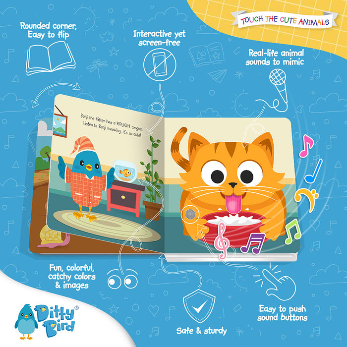 Ditty Bird Sound Book -Touch the Cute Animals