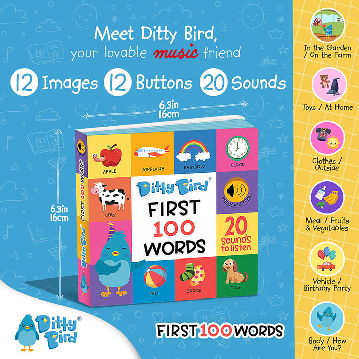 Ditty Bird Sound Book - First 100 Words