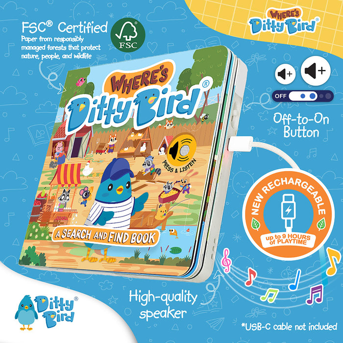 Ditty Bird Sound Book - Where's Ditty Bird?