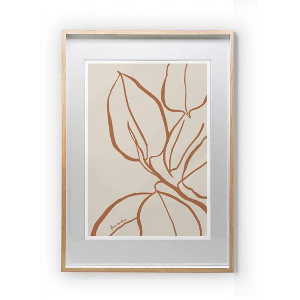 Ficus Lines A4  - Sienna * Excludes Frame