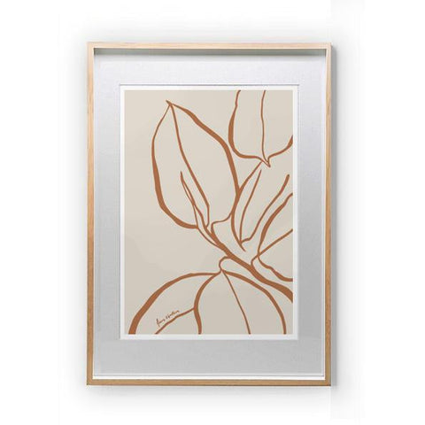 Ficus Lines Print A3 Sienna *Excludes Frame*