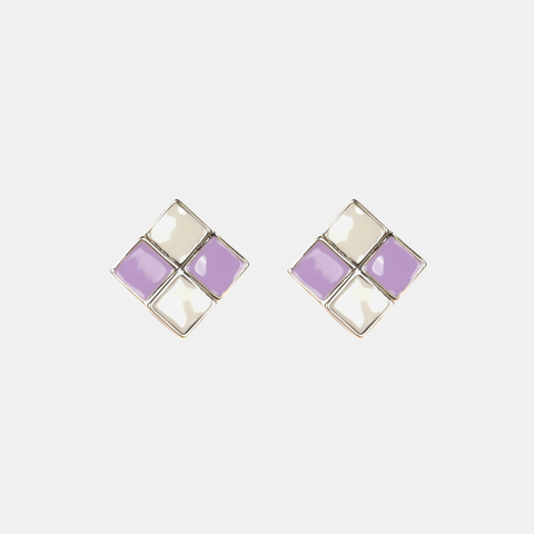 Orchid Earrings - Lilac/White