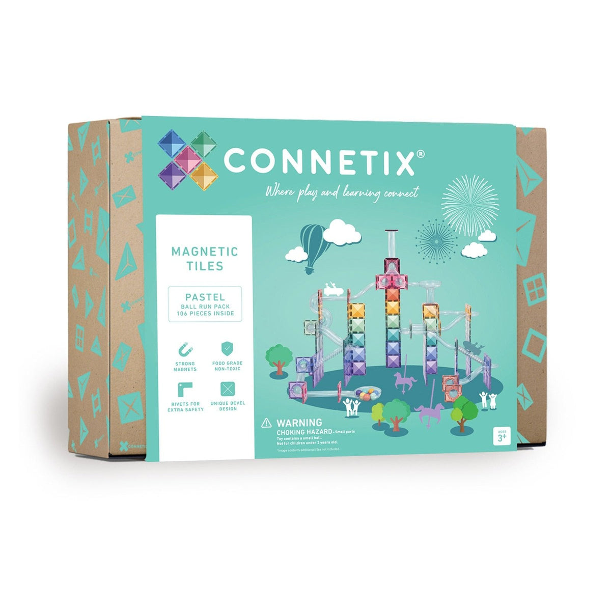 Connetix PASTEL | 106 Piece BALL Run