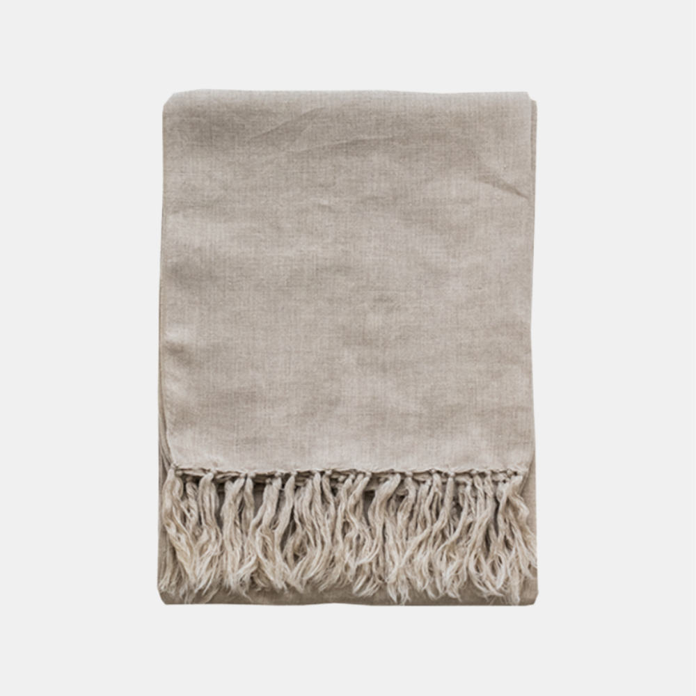 Indira Linen 130x170cm Throw - Natural