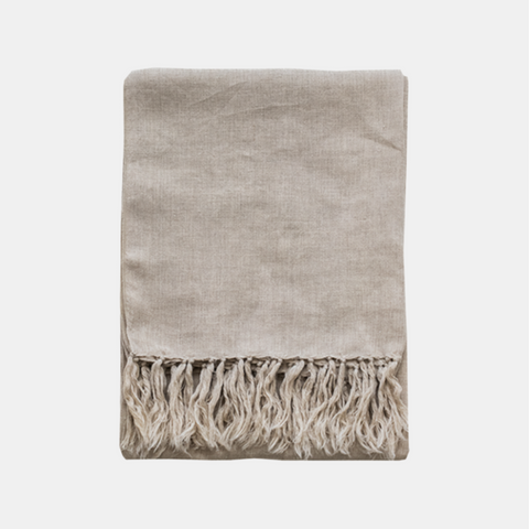 Indira Linen 130x170cm Throw - Natural