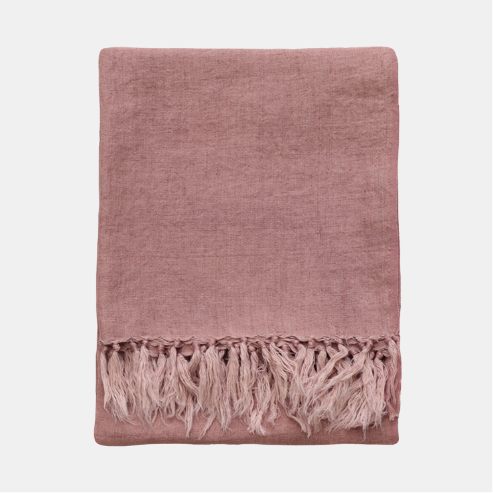 Indira Linen 130x170cm Throw - Rose