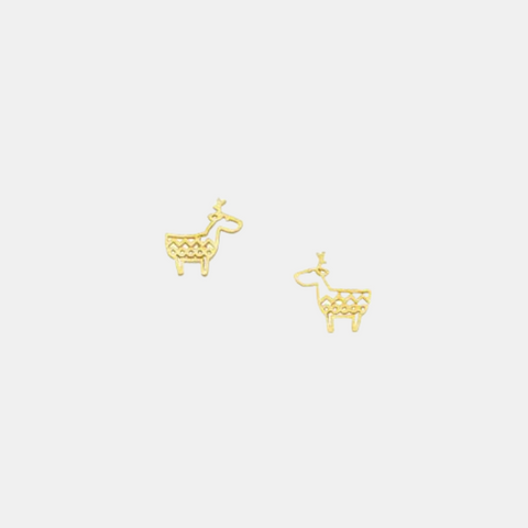 Earrings Reindeer Studs Gold