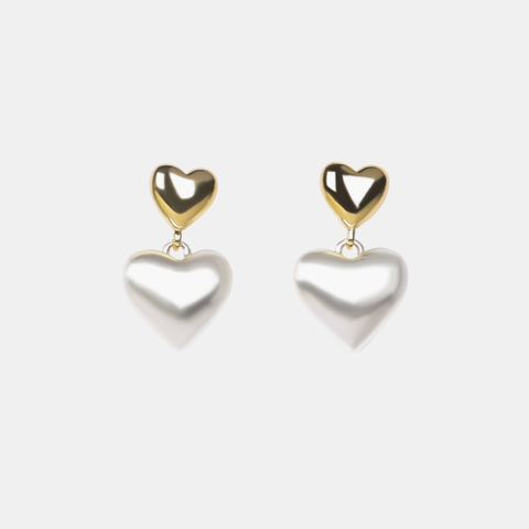 Faith Earrings -Double Heart Gold/Silver