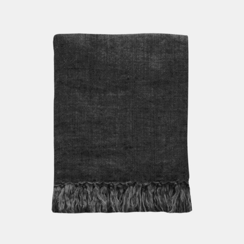 Indira Linen 130x170cm Throw - Charcoal