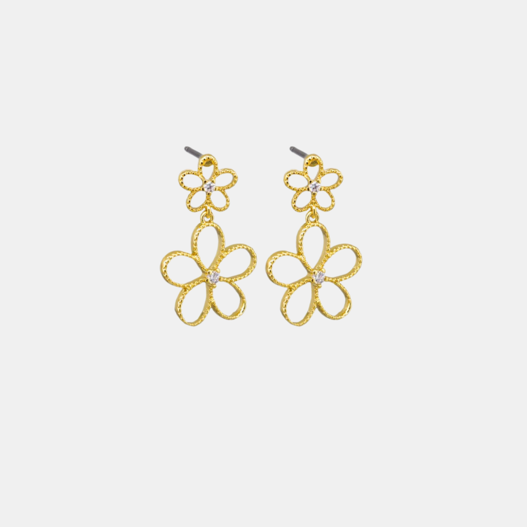 Earrings Floral Duo - Gold