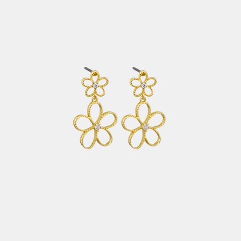 Earrings Floral Duo - Gold