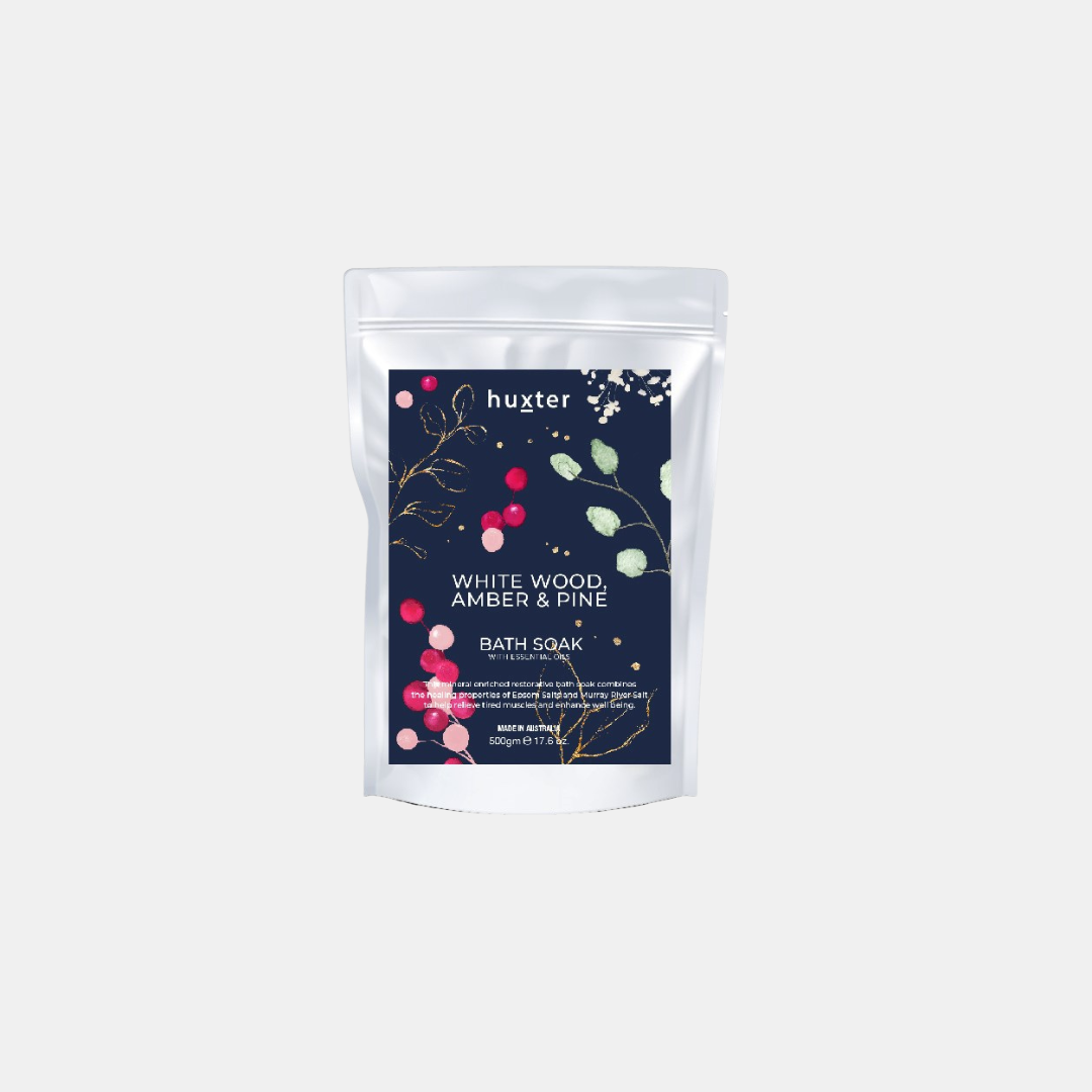 Bath Soak Navy - White Wood, Amber & Pine