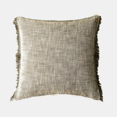 Slub Chambray Cushion 50x50cm - Khaki