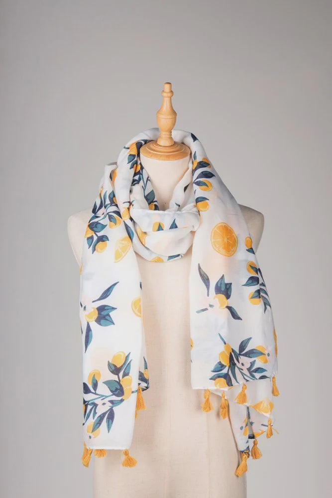 Lemon Scarf - Yellow/White