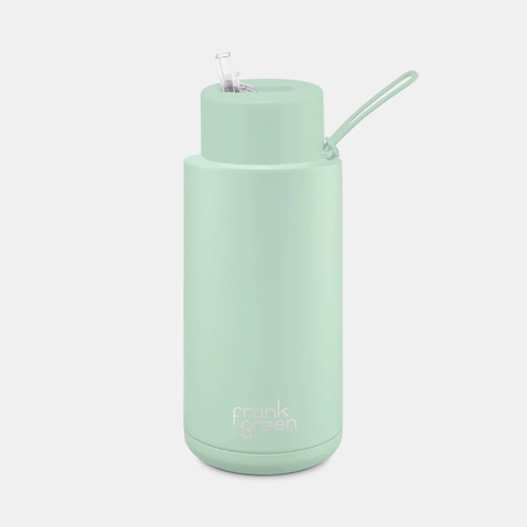 Ceramic Lined Reusable Bottle 34oz with Straw - Mint Gelato