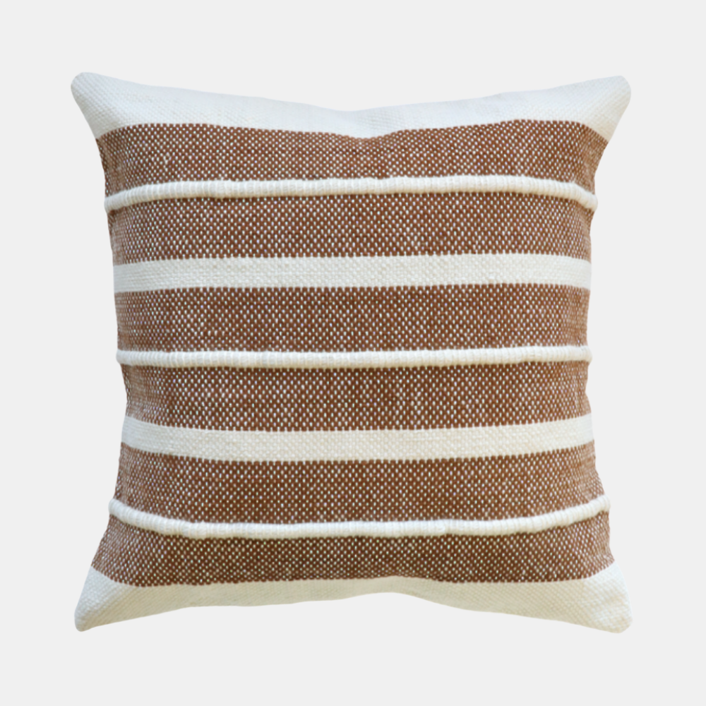 Wyatt Cushion - Tobacco/Ivory