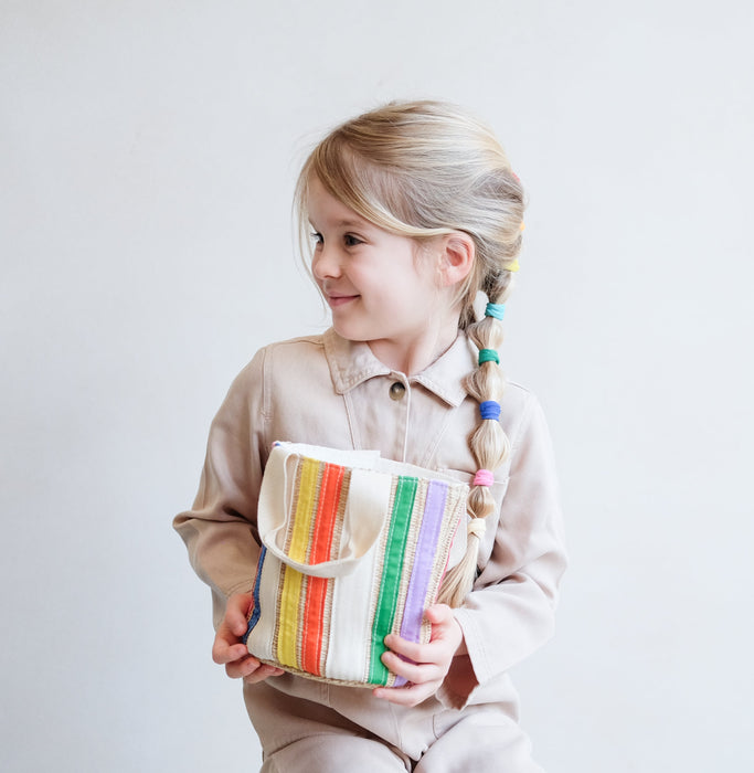 Mimi & Lula | Bright Rainbow Ribbon Basket Bag