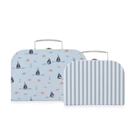 Cam Cam Kids Suitcases Set - Sailboats + Stripes