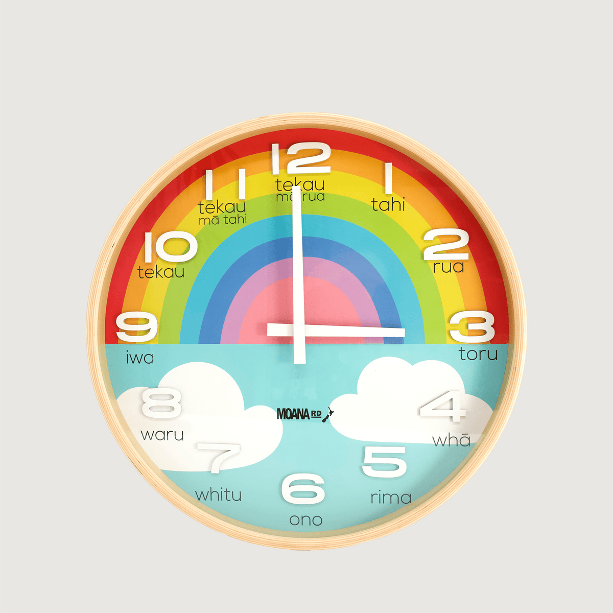 Te Reo Māori Clock - Rainbow