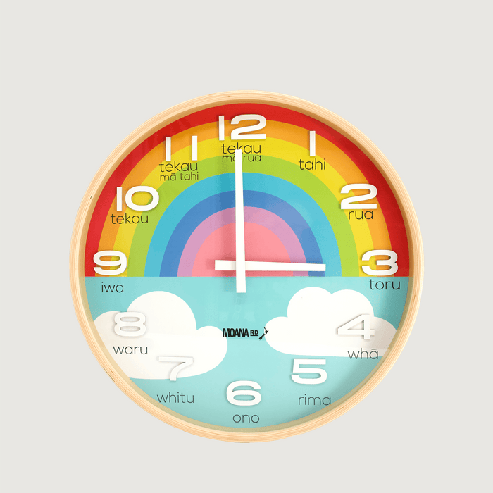 Te Reo Māori Clock - Rainbow