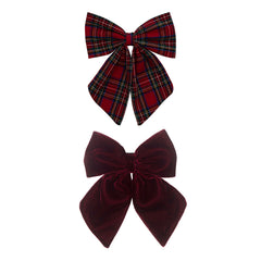 Bow Clips | Agnes Pack Tartan Red