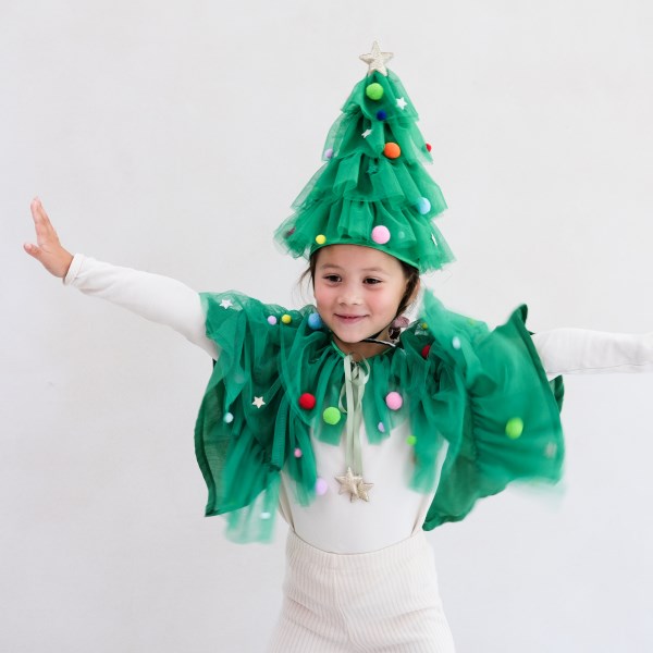 Mimi & Lula | Christmas Tree Cape Green With Stars