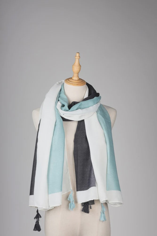 Stella Abstract Scarf - Ocean/Black