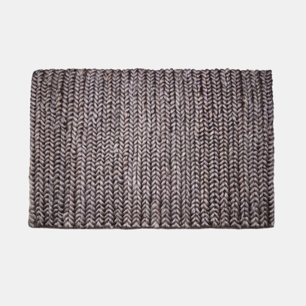 Jute Rug Thick Tail - Dark Grey