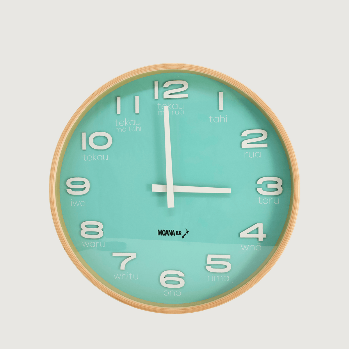 Te Reo Māori Clock - Teal