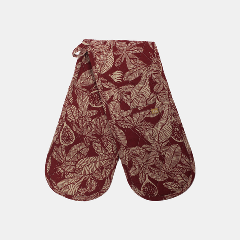 Fig Tree Double Oven Glove - Ruby