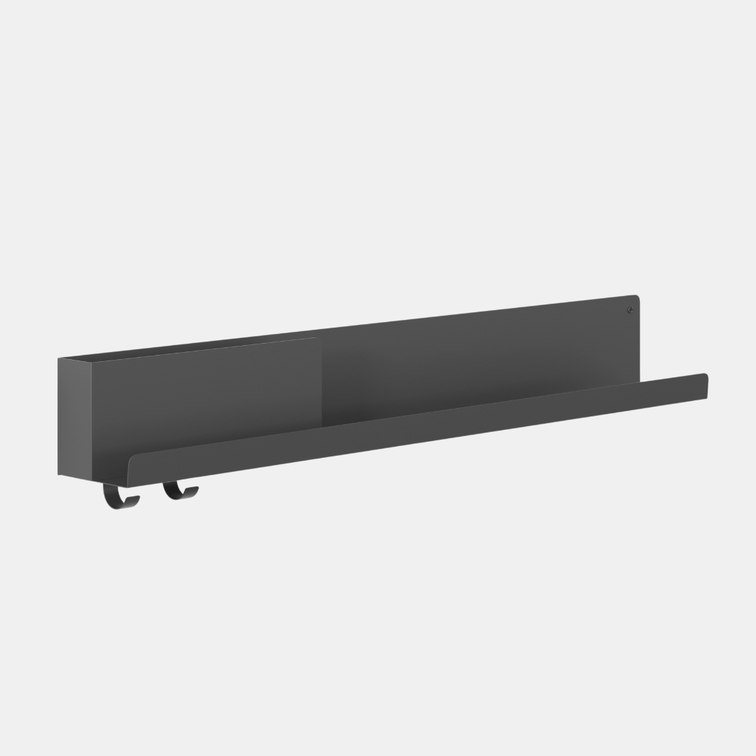 Metal Wall Organiser Shelf Large - Black