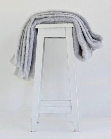 Windermere Mohair Throw - Silver