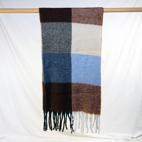 Arlo Check Scarf - Blue