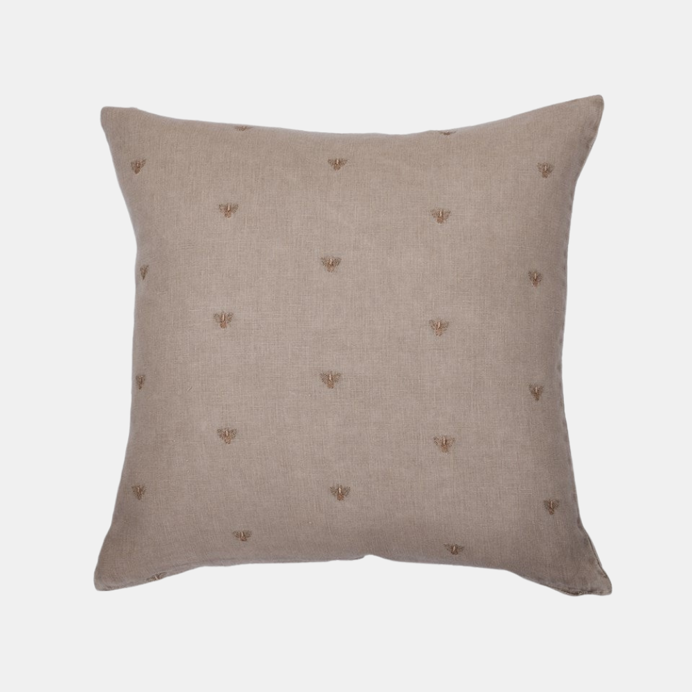 Mason Bee Linen Cushion 45cm - Stone