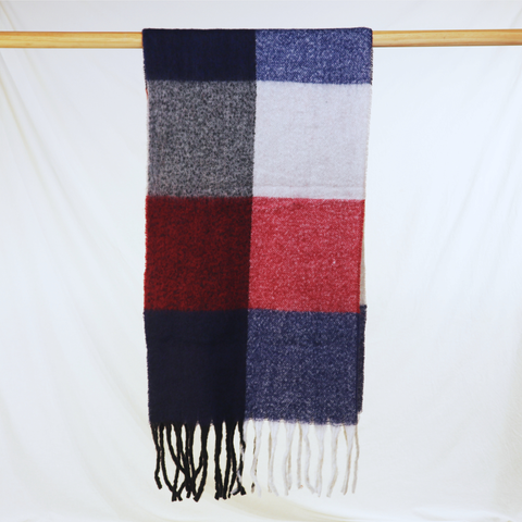 Arlo Check Scarf - Burgandy