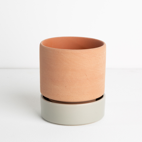 Grace Planter Medium - Rose Terracotta & Sage