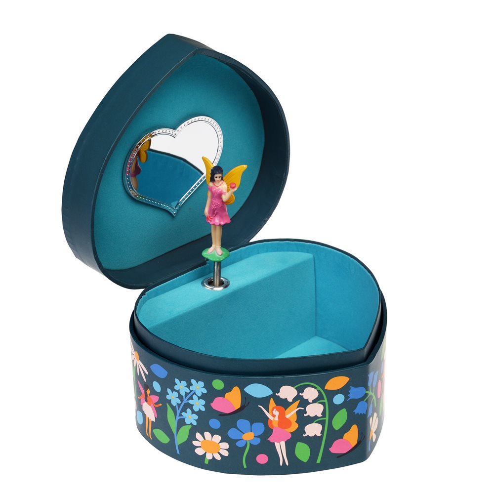 Fairies in the Garden - Musical Jewellery Box Heart