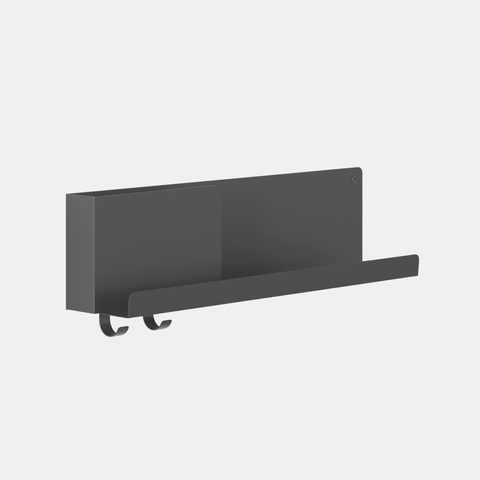 Metal Wall Organiser Shelf - Medium -  Black