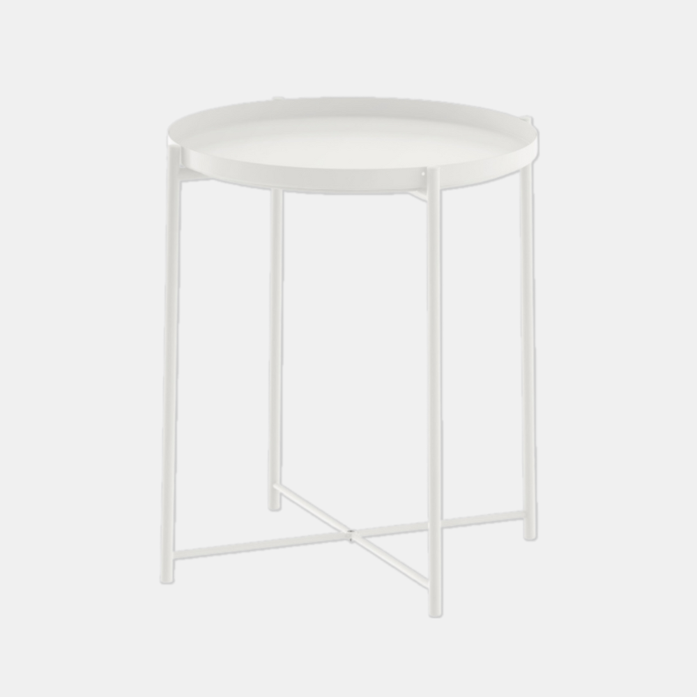 Metal Tray Table - White