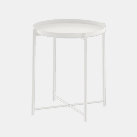 Metal Tray Table - White