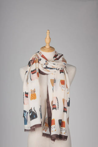 Cat Scarf - Beige