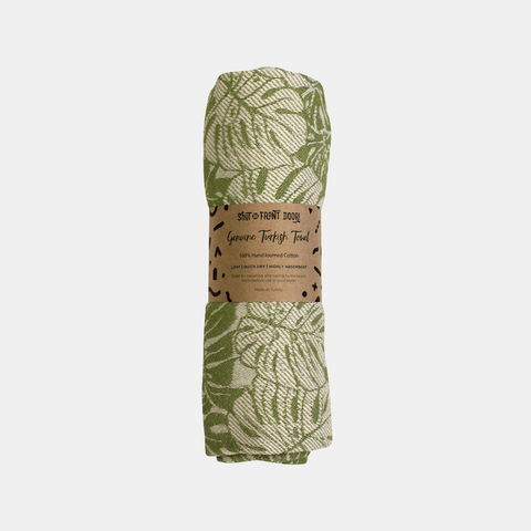 Develi Turkish Towel - Monstera Green