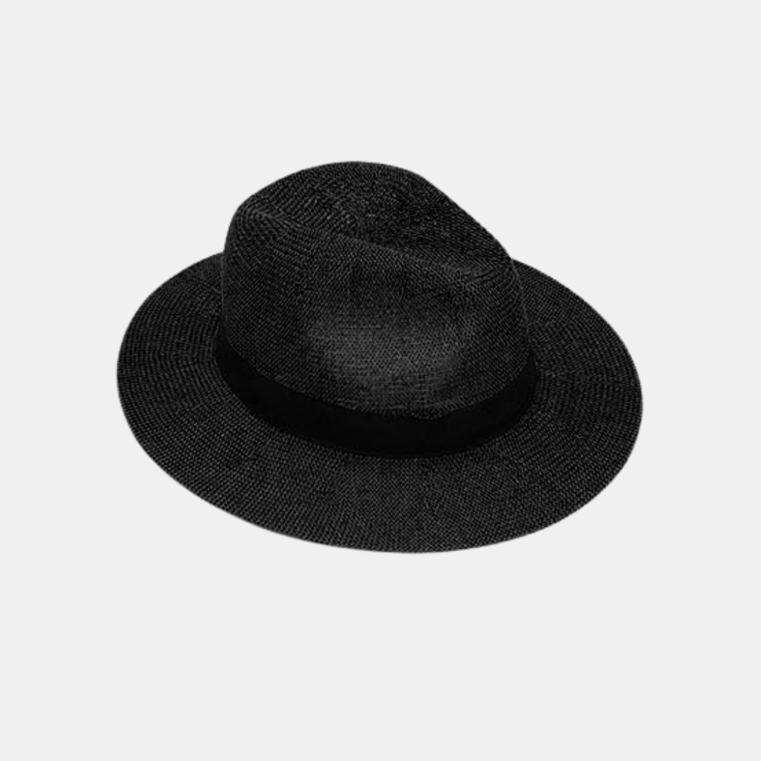 Fedora Black Band - White